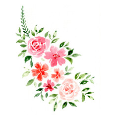  Watercolour rose flower decration