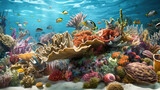 Fototapeta  - Abundant marine biodiversity background