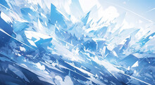 Anime Ice Background,created With Generative Ai Tecnology.