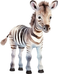 Aufkleber - Zebra whimsical illustration created with Generative AI technology