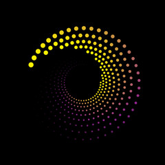 Wall Mural - colorful circle on black background