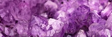 Amethyst Stone, Panoramic Purple Crystal Gem Web Banner