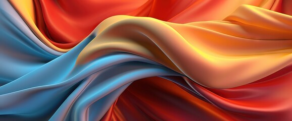 Colorful silk fabric. AI generated art illustration.
