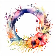 Logo Of A Letter O Decorated With Flowers Generative AI
