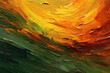 © ADDICTIVE STOCK - Generative AI illustration of abstract painting of a yellow and green wave