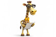 A confident, student-professor looking giraffe mascot, wearing glasses, set against a crisp white background. Perfect for adding a touch of educational charm to any project. Generative AI