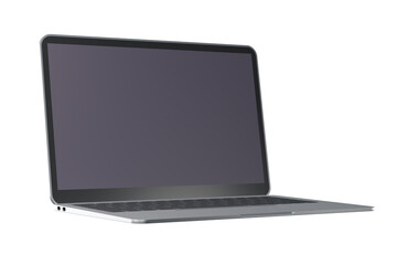 Wall Mural - laptop with blank screen or mock up computer for apply screen display on web and app isolated on whi