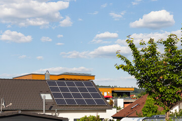 Poster - solar panel rooftop on building roof