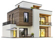 Modern house on a transparent background