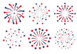 Patriotic Fireworks Fourth of July Stars Red Blue 4th of July Fireworks set, collection