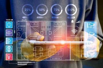 The concept of using artificial intelligence in everyday life or a smart home.