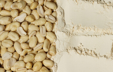 Wall Mural - Raw peanuts are a natural source of nutritious protein. Background, texture, concept.