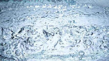 Poster - Super slow motion of impact hit of splashing water, close-up. Filmed on high speed cinema camera, 1000 fps. Speed ramp effect.