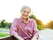 © Lumos sp - woman outdoor senior happy retirement elderly portrait female active park smiling old fun nature happiness mature lifestyle beautiful bench