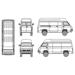 outline of van, minibus part 206