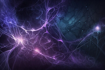Wall Mural - fireworks in the sky - abstract background - plexus - illustration - ai genera