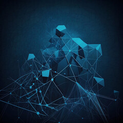 Wall Mural - abstract blue background - plexus - illustration - ai generated