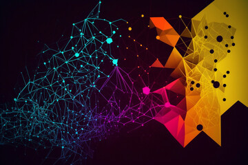 Wall Mural - abstract colorful background - plexus - illustration - ai generated
