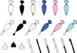 © ATerra - Piping Icing Bag and Spatula Baking Clipart - Outline, Silhouette & Color