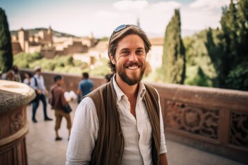 Wall Mural - Portrait of a handsome young man in the Alhambra, Granada, Spain