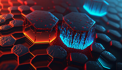 Wall Mural - abstract background - hexagon - illustration - ai generated