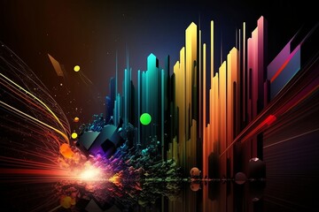 Wall Mural - abstract background with lights - illustration - ai generated
