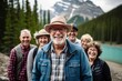 © Anne Schaum - Group of senior people on a hike in the Canadian Rockies, Banff National Park