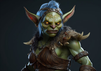 female goblin adventurer . Generative AI