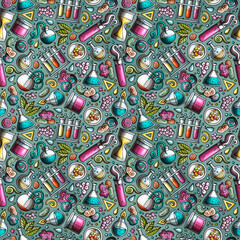 Wall Mural - cartoon cute science seamless pattern