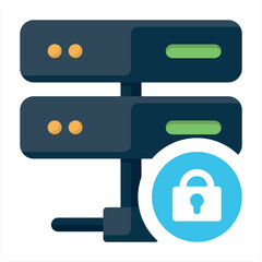 Server protection icon. Flat illustration of Server protection vector icon isolated on white background