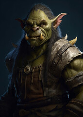 male goblin adventurer . Generative AI