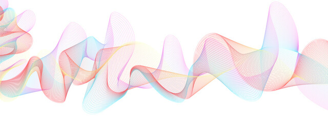 Wall Mural - Abstract colorful glowing wave curved lines background.  Abstract frequency sound wave lines and technology curve lines background. Design used for banner, template, science, business and many more.