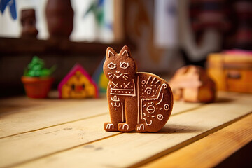 Wall Mural - cat gingerbread