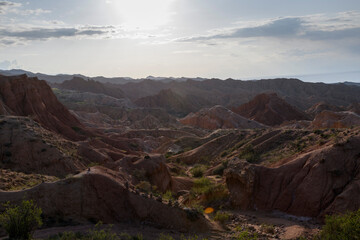 Wall Mural - Canyon in Kyrgyzstan. Multi-colored canyon Fairy Tale. Kyrgyzstan mountains. Issyk-Kul region. Charyn Canyon.