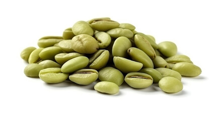 green coffee bean isolated created with Generative AI technology