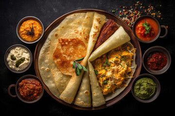 Canvas Print - Masala Dosa created with Generative AI technology