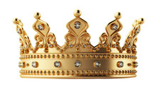 A Golden Crown With Diamonds On A Transparent Background, Generative AI