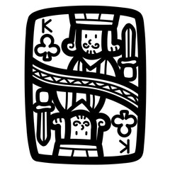 Sticker - king of clubs line icon style