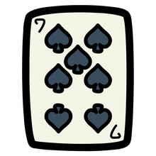 seven of spades filled outline icon style