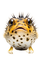 Wall Mural - close up of a puffer fish isolated on a transparent background