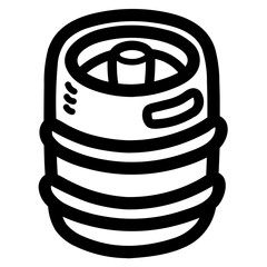 Poster - beer keg line icon style