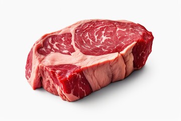 Wall Mural - raw steak isolated on white background. Generated by AI