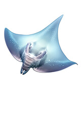 Wall Mural - close up of a manta ray isolated on a transparent background