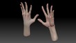 © racksuz - Female Arm and Hand Sculpt pose render of background. 3d rendering