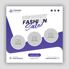 Canvas Print - Fashion sale social media post and web banner template