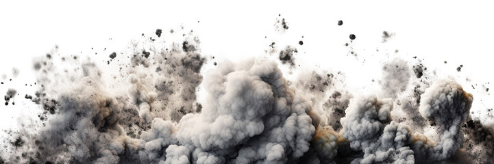 Wall Mural - explosions isolated on transparent background - generative ai