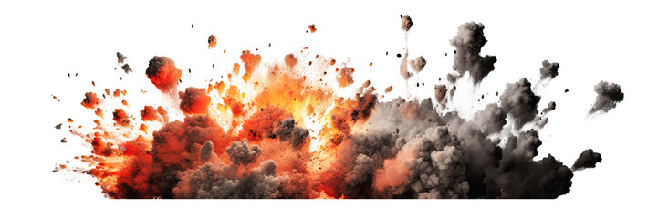 Wall Mural - explosions isolated on transparent background - generative ai