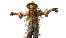 A Scarecrow Isolated On Transparent Background - Generative AI