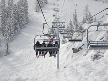 Chair Lift At Powder Mountain Ski Resort In Utah	