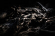 Dark and moody background of splintered wood with dramatic lighting and deep shadows, generative ai
